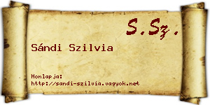 Sándi Szilvia névjegykártya