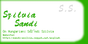 szilvia sandi business card